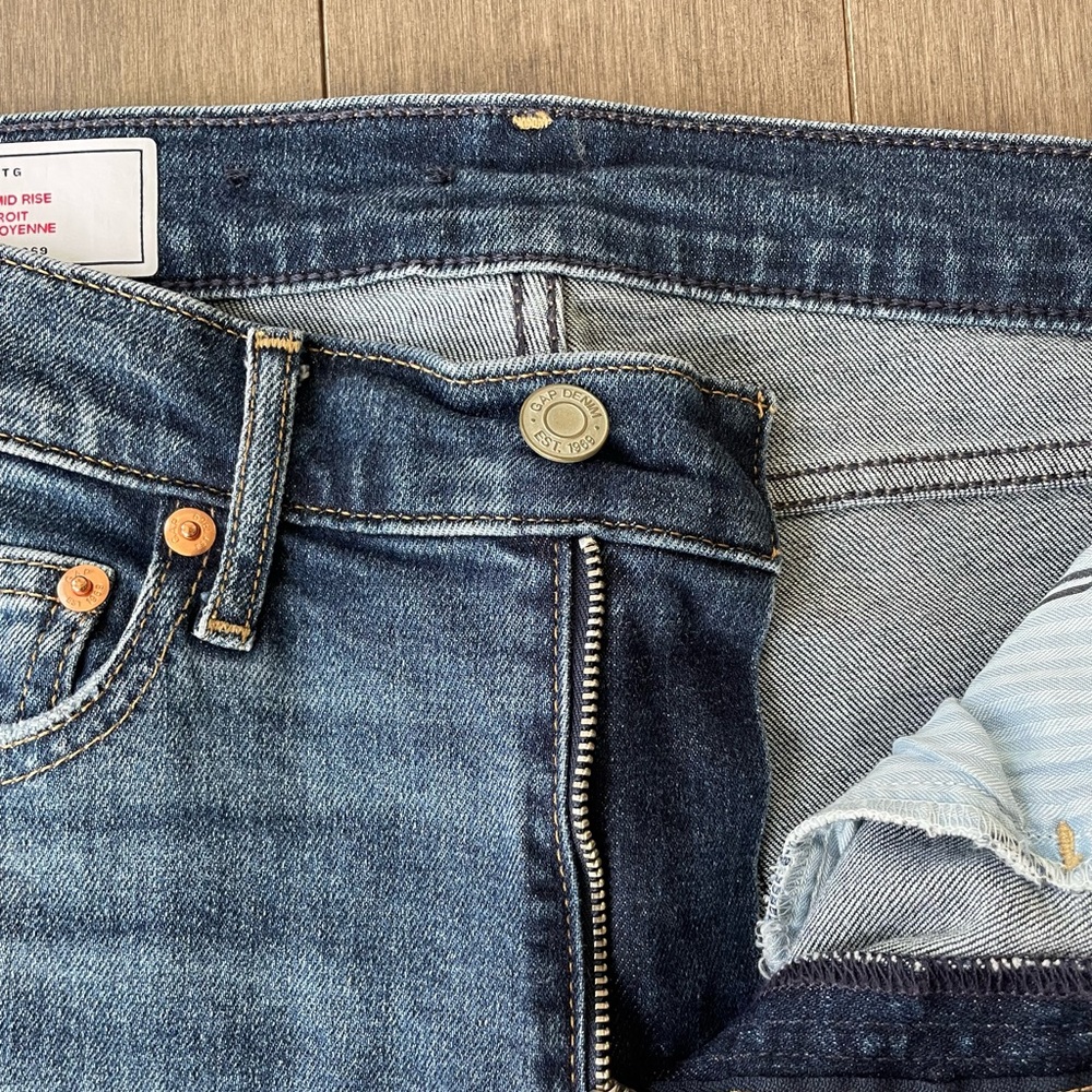 Gap vintage slim mid rise jeans, medium blue, size 27 tall - Picture 7 of 7